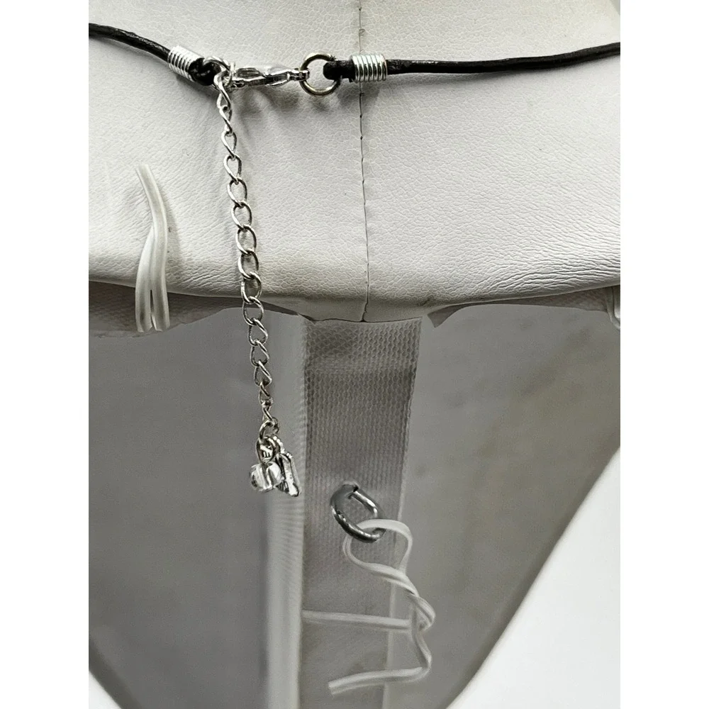 Robert Lee Morris Silver & leather charm chain Two Tone Necklace - Picture 4 of 11